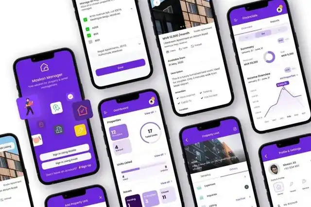 PropTech property app screens
